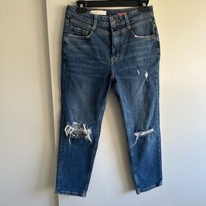 Anthropologie Distressed Boyfriend Jeans in Medium Blue
